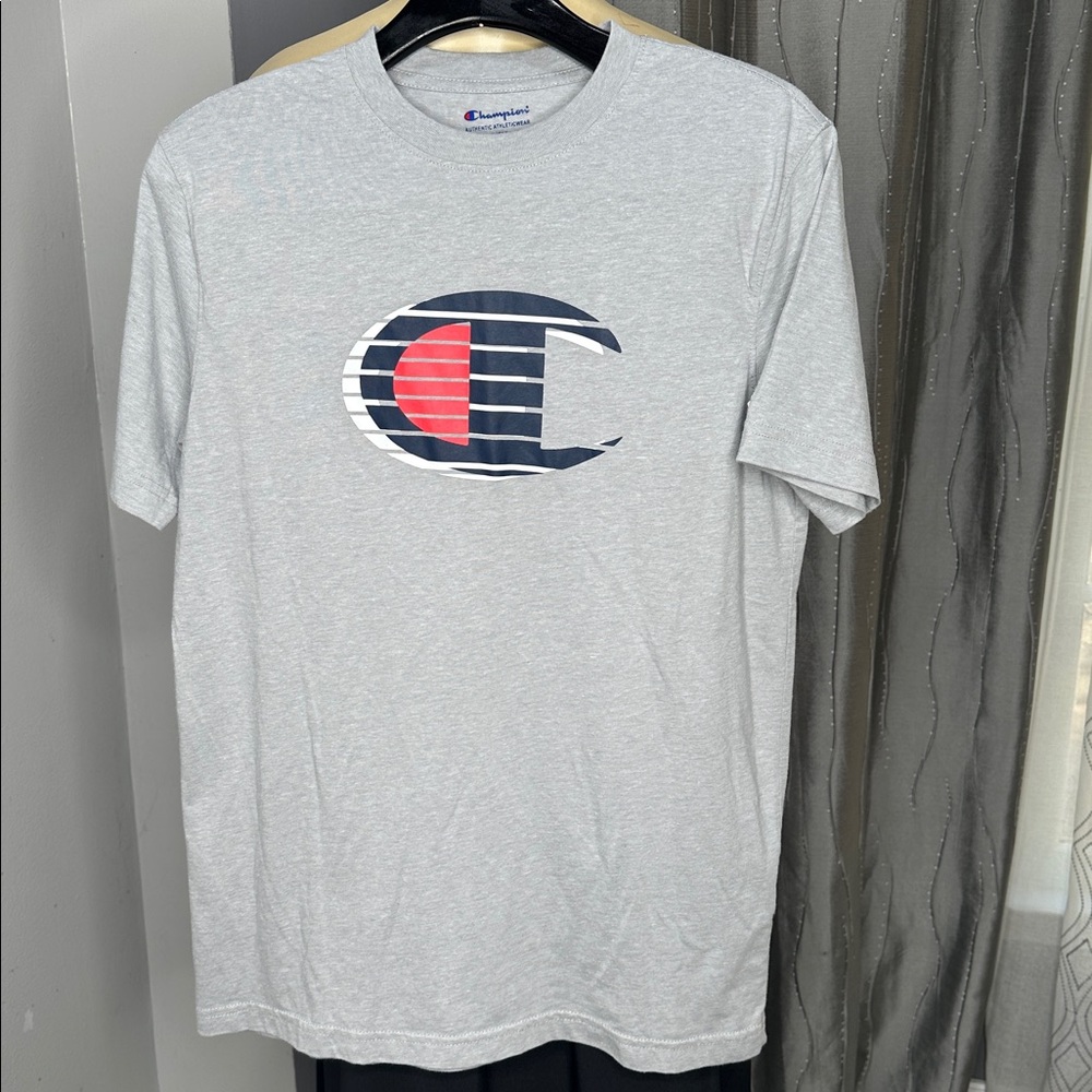 Champion Men’s Sz S/CH Light Gray Logo T-Shirt